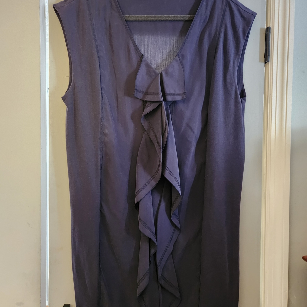 RACHEL Rachel Roy Sleeveless Ruffle Front Top in Purple